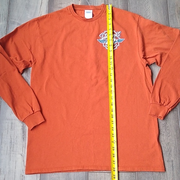 2023 Sturgis long sleeve orange t-shirt with graphics on front and back - Picture 7 of 10